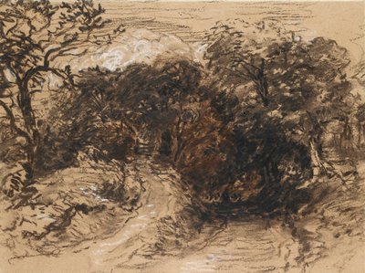 Harbourne, Derbyshire, 19. yüzyıl yakınlarında içi boş bir Lane by David Cox the elder