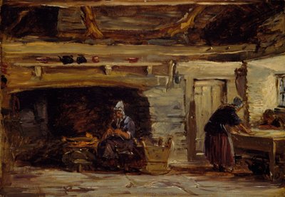 Cottage Interior, Trossavon, Bettws-y-Coed, 1844-1847 yakınlarında. by David Cox the elder
