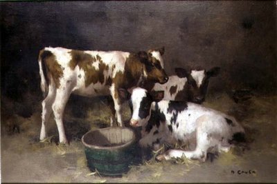 Üç Buzağı (tuval üzerine yağlı boya) by David Gauld