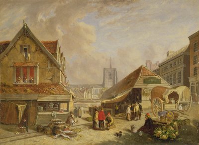The Old Fishmarket, Norwich, 1825  by David Hodgson