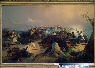 24 Mayıs 1846'da Rus süvarilerinin Çerkes saldırısı (24 Mayıs 1846'da Rus süvarilerine Çerkeslerin saldırısı) by David Johann Friedrch Koenig