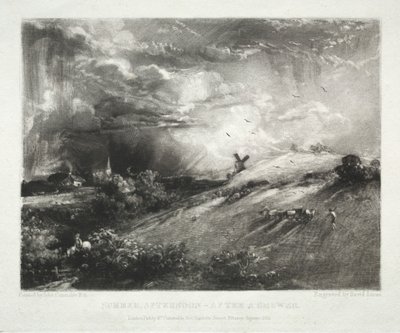 Manzaranın Çeşitli Konuları, John Constable, RA Tarafından Boyanmış Resimlerden İngiliz Manzarasının Karakteristikleri: Yaz Öğleden Sonra - Duştan Sonra by David Lucas