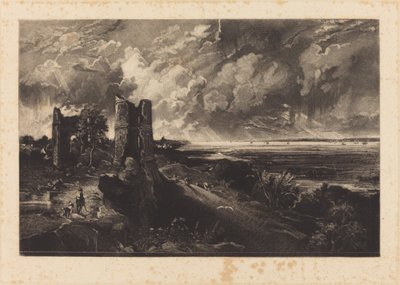 Hadleigh Kalesi (Küçük Tabak) by David Lucas after John Constable