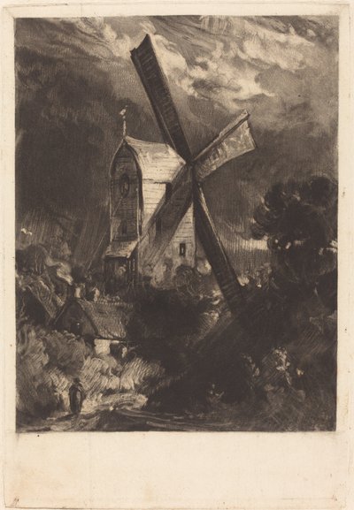 Brighton yakınlarındaki değirmen by David Lucas after John Constable