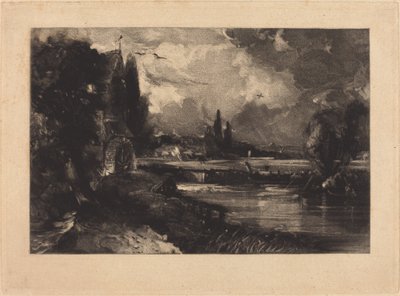 Colchester yakınlarındaki değirmen by David Lucas after John Constable