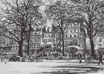 Londra: Old Park Lane (lito) by David Muirhead (after) Bone