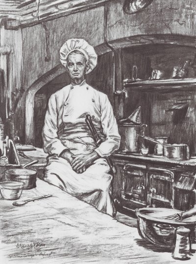 Oxford: Bir Kolej Aşçısı (lito) by David Muirhead (after) Bone