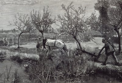 'İyi işlenmiş küçük bir çiftlik', Picardy, 'Boş Saat'ten, 1888 by David Murray