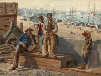 rıhtım kenarındaki zenci çocuklar by David Norslup