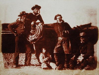 Balıkçılar (calotype negatiften tuzlu kağıt baskısı) by David Octavius and Adamson Robert Hill
