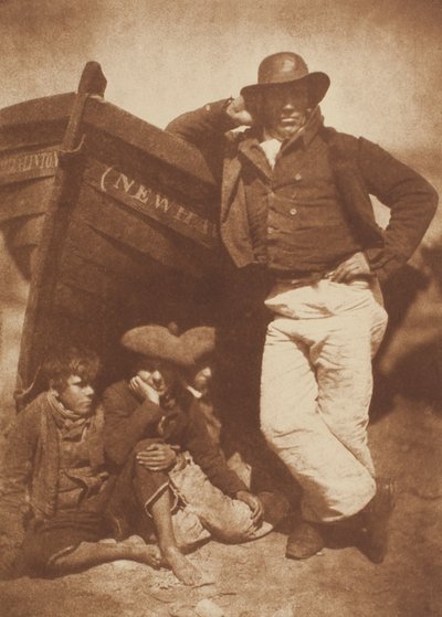 James Linton ve Üç Erkek, Newhaven by David Octavius Hill