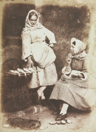 Newhaven Balık Kadınları, Jeanie Wilson ve Annie Linton, 1845. by David Octavius Hill