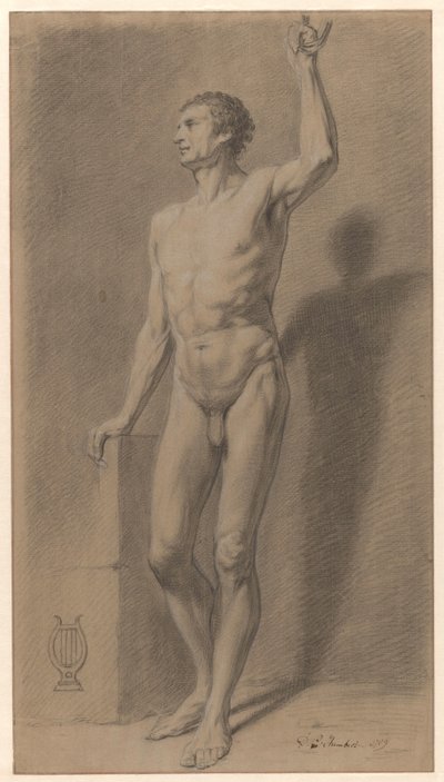 erkek çıplak ayakta; akademi çalışması by David Pièrre Giottino Humbert de Superville