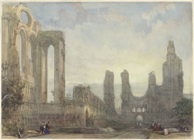 Aberbrothwick Manastırı Harabeleri Geceleri by David Roberts