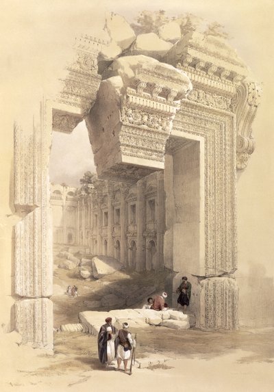 Baalbec, 7 Mayıs 1839, Louis Haghe (1806-85) pub tarafından oyulmuş 