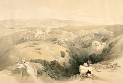 Bethlehem, 6 Nisan 1839, Louis Haghe (1806-85) pub tarafından oyulmuş 'Kutsal Topraklar'ın II. Cildinden 85 numaralı levha. 1843 by David Roberts