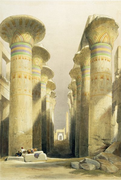 Central Avenue of the Great Hall of Columns, Karnak, Mısır ve Nubia, Cilt 1 by David Roberts