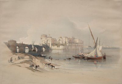 Sidon Kalesi, 1839. by David Roberts