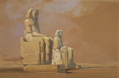 Colossi, Teb, 1838 by David Roberts
