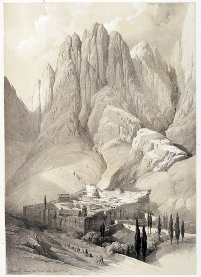 Saint Catherine Manastırı, çizim 19/02/1839, “The Holy Land”, Londra 1849. by David Roberts