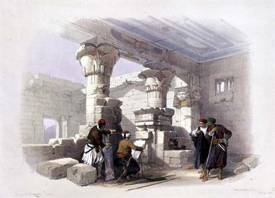 Deir Al-Madinah, Thebes, from "Mısır ve Nubia", Cilt 1 (lito) by David Roberts