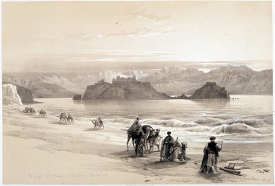 Graia Adası, Akabah Körfezi (Akaba veya Akabe), çizim 27/02/1839, “The Holy Land””, Londra 1849 by David Roberts