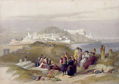 Jaffa, eski Joppa, 16 Nisan 1839, Louis Haghe (1806-85) pub tarafından kazınmış 