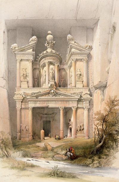Petra, 7 Mart 1839, Louis Haghe (1806-85) pub tarafından oyulmuş 
