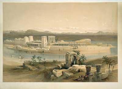 Philae Adası, Assuan, Mısır (suluboya) by David Roberts