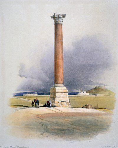 Pompey Sütunu, İskenderiye, 19. yüzyıl by David Roberts