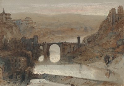 Toledo Köprüsü, Madrid yakınları, İspanya by David Roberts