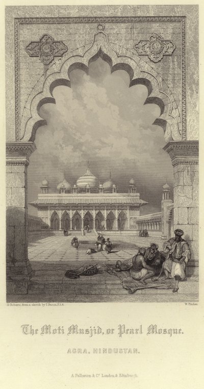 Agra'daki Moti Musjid by David Roberts