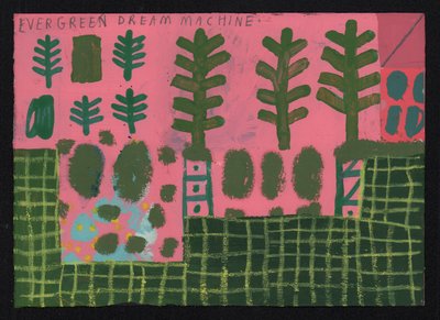 Evergreen, 2023 (tuval üzerine boya ve kolaj karışımı) by David Shillinglaw