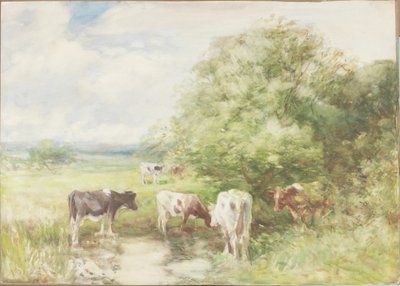 Gölgeli Havuz (kart üzerine kağıt üzerine suluboya) by David T. Robertson