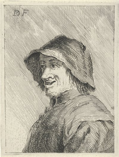 Sola başında şapkalı çiftçi by David Teniers (II)