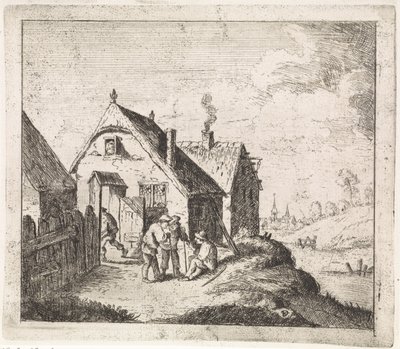 Bir evde konuşan üç adam by David Teniers (II)