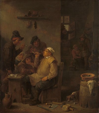 Bir Tavernada Arkadaşlarıyla Sigara İçen Mason by David Teniers (II)