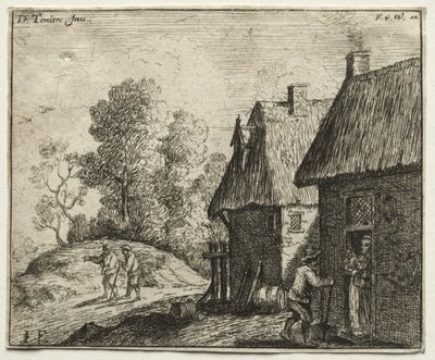 Bir Kadınla Konuşan Köylü. by David Teniers the Elder