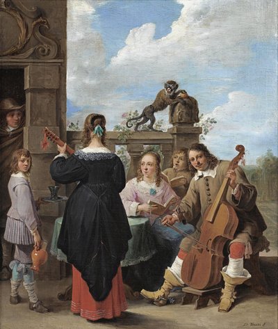 Terasta Bir Aile Konseri by David Teniers the Younger