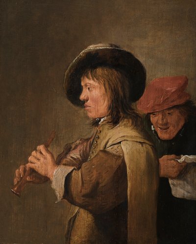 Profilden bir flüt sanatçısı by David Teniers the Younger