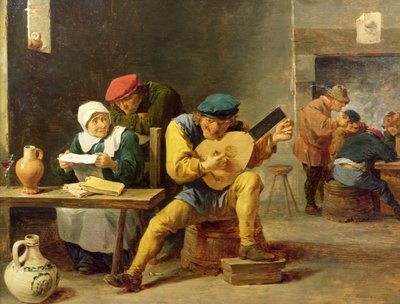 Handa Müzik Yapan Köylüler, 1635 dolayları (meşe üzerine yağlı boya) by David Teniers the Younger