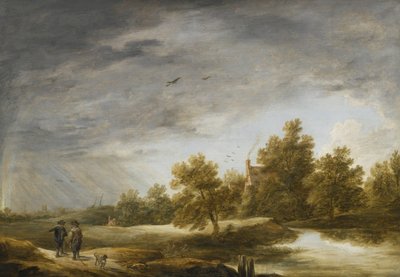 Gökkuşağı ile nehir manzarası by David Teniers the Younger