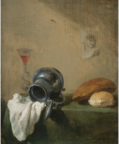 Devrilmiş sürahi ile natürmort by David Teniers the Younger