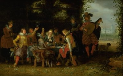 Bir Parkta Ziyafet (Fahişeler Arasındaki Müsrif Oğul?) by David Vinckboons