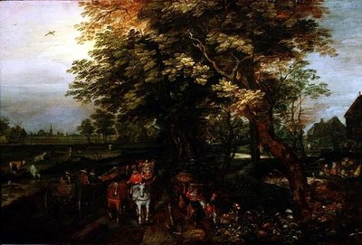 Köylülerle Ormanlık Peyzaj by David Vinckboons