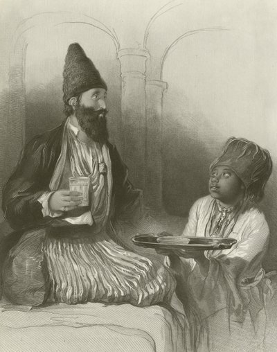Bir Pers Prensi, Kölesi Ona Şerbet Getiriyor by David Wilkie