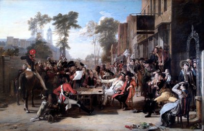 Waterloo Sevkini Okuyan Chelsea Emeklileri (tuval üzerine yağlı boya) by David Wilkie
