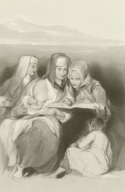 Hebrew Women Reading the Scriptures at Jerusalem  by David Wilkie