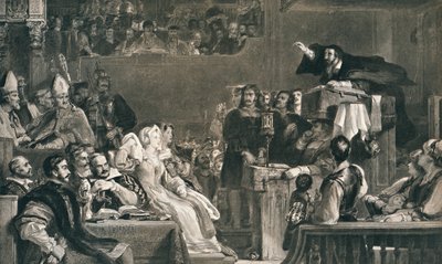 John Knox Cemaatin Lordlarının huzurunda vaaz veriyor, 10 Haziran 1559, c1827, 1912 by David Wilkie