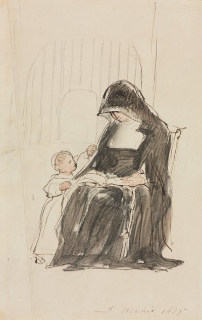 Rahibe Bir Çocuğa Okumak by David Wilkie